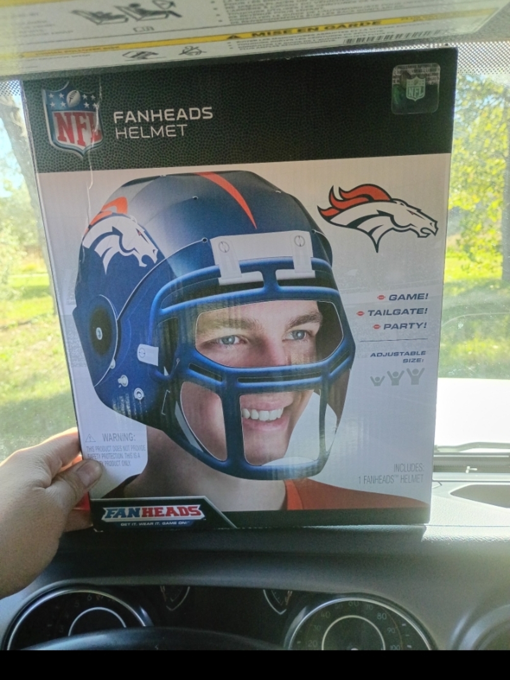 Helmet fan heads broncos game tailgate party  2018